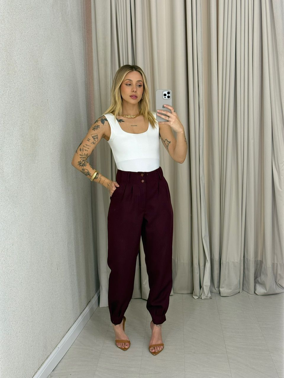 CALÇA ADELE CENOURA UVA
