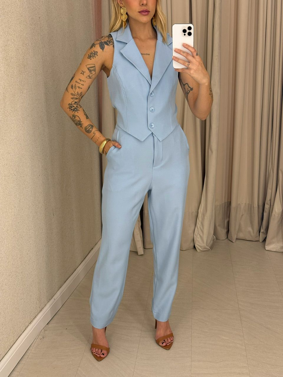 CONJUNTO ELISETE CALÇA AZUL