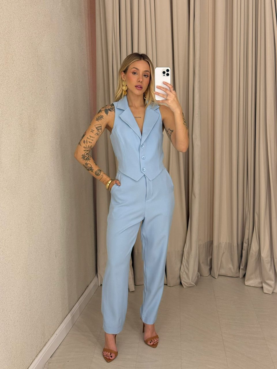 CONJUNTO ELISETE CALÇA AZUL