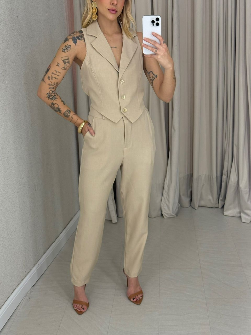 CONJUNTO ELISETE CALÇA NUDE