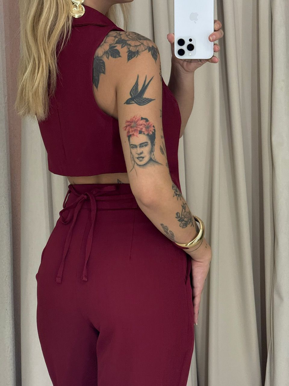 CONJUNTO ELISETE CALÇA VINHO