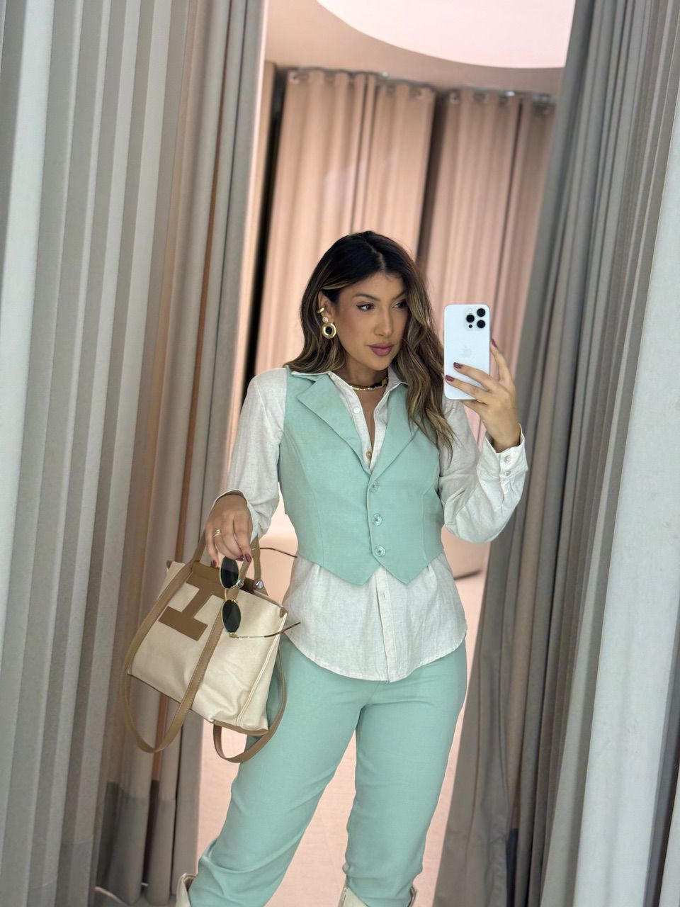 CONJUNTO ELISETE CALÇA VERDE CLARO