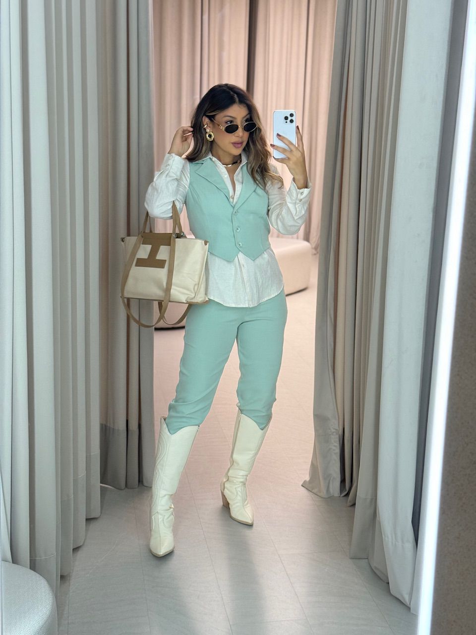 CONJUNTO ELISETE CALÇA VERDE CLARO - 0064640012 - CAROLLA FERRARO