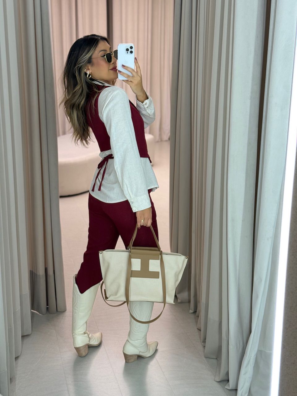 CONJUNTO ELISETE CALÇA VINHO