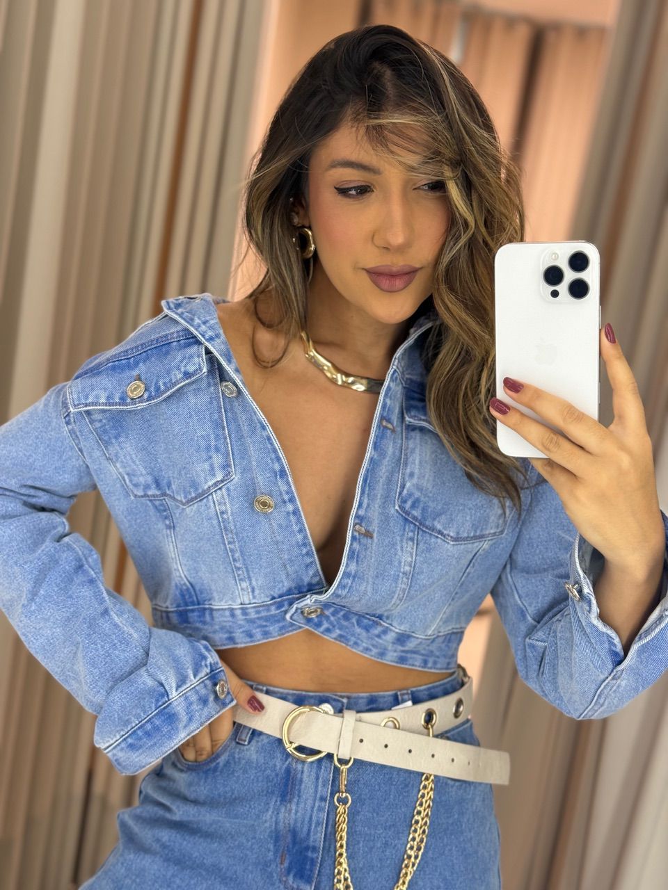 JAQUETA ANALU BASIC JEANS MÉDIO