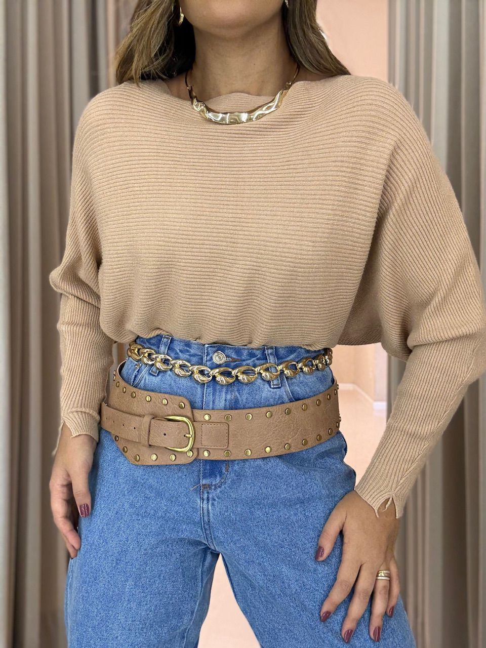 BLUSA ADRIANE TRICOT NUDE