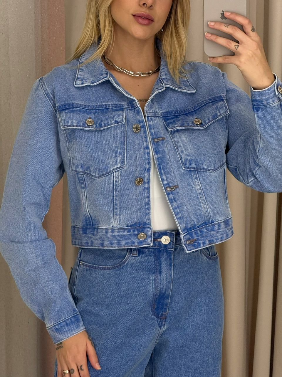 JAQUETA ANALU BASIC JEANS MÉDIO
