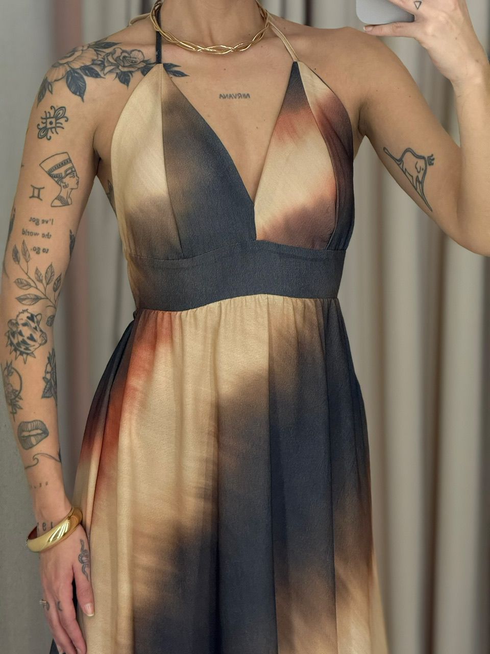 VESTIDO CORALINA ALÇA MARROM