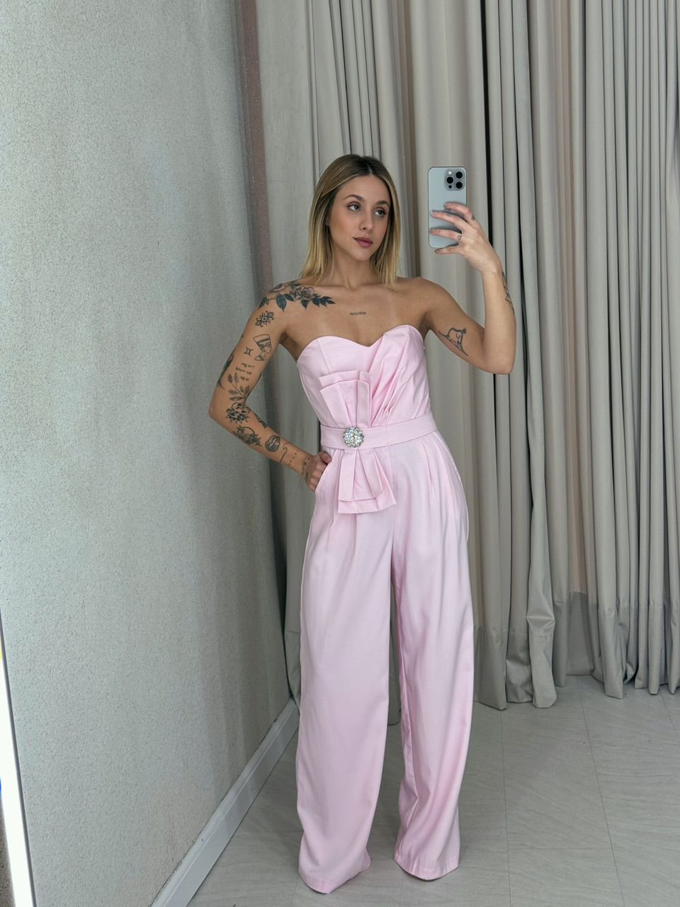 MACACÃO ZOE TOMARA QUE CAIA ROSA - 0054420031 - CAROLLA FERRARO