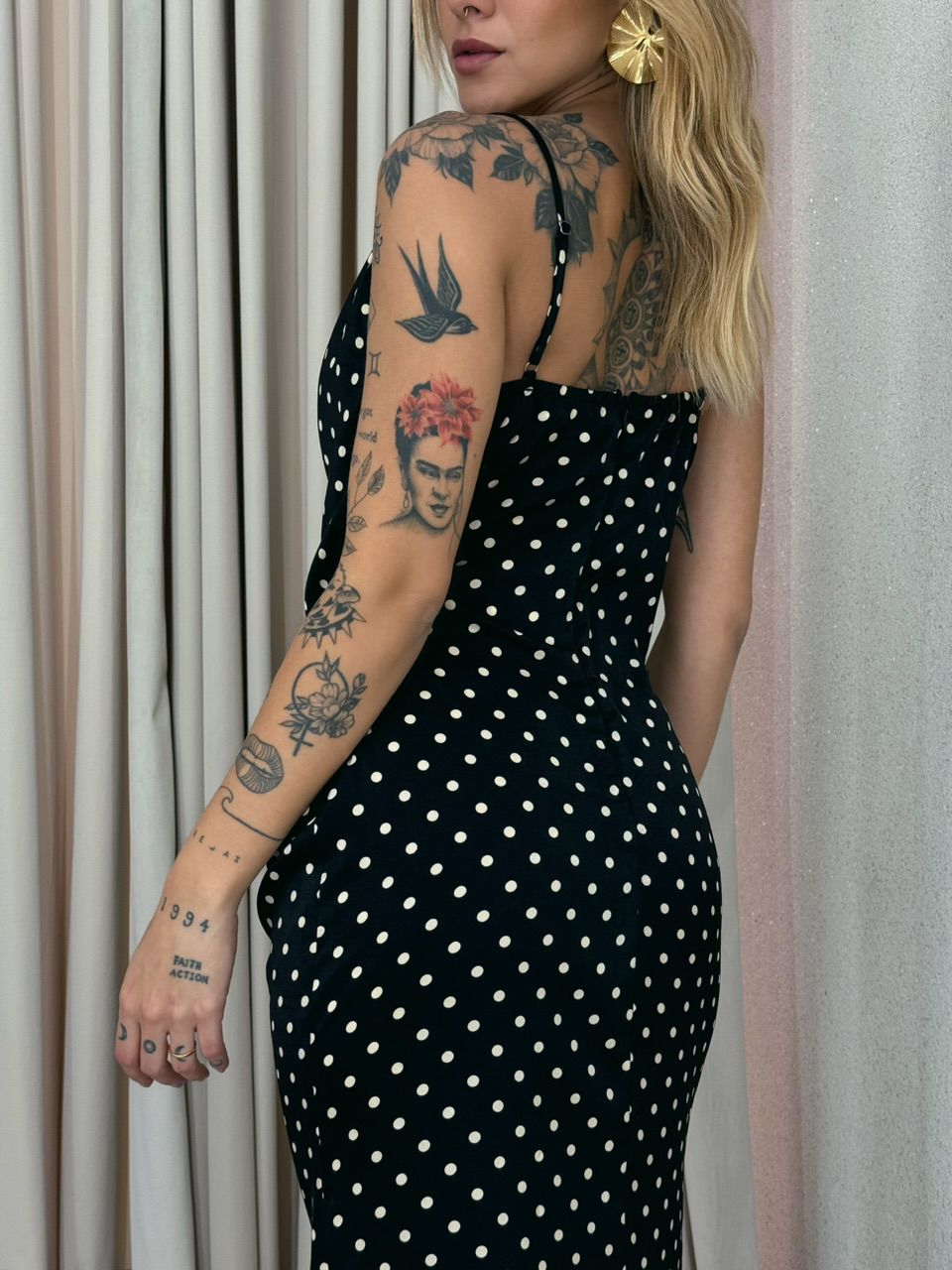 VESTIDO ANA LAURA POÁ PRETO