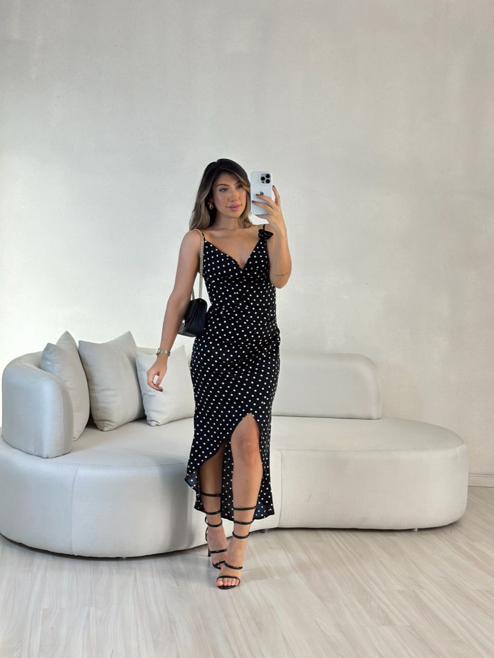 VESTIDO ANA LAURA POÁ PRETO