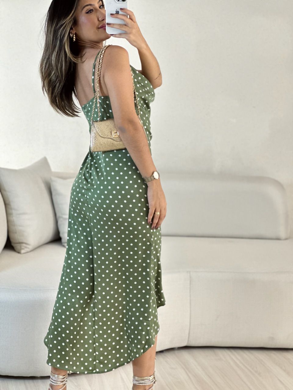 VESTIDO ANA LAURA POÁ VERDE