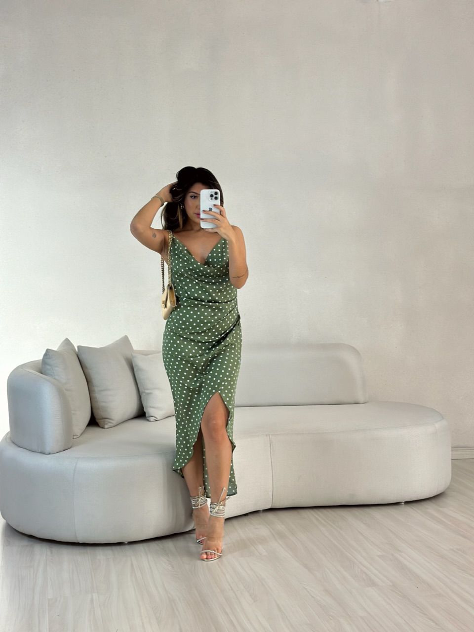 VESTIDO ANA LAURA POÁ VERDE