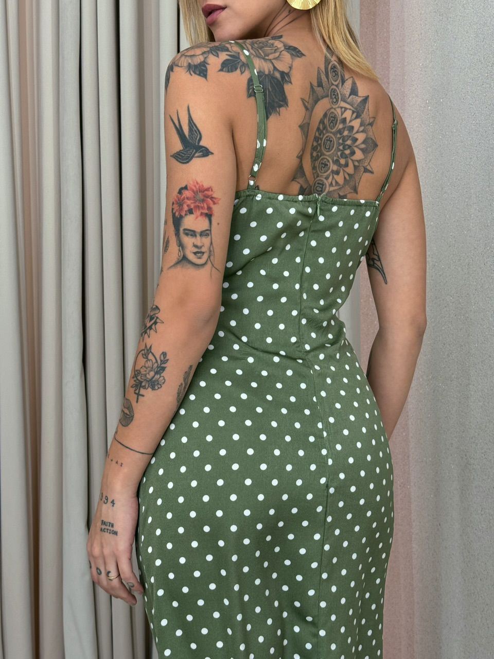 VESTIDO ANA LAURA POÁ VERDE