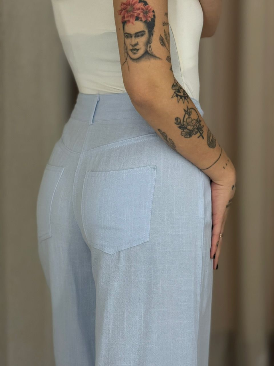 CALÇA ELIS LINHO BABY BLUE