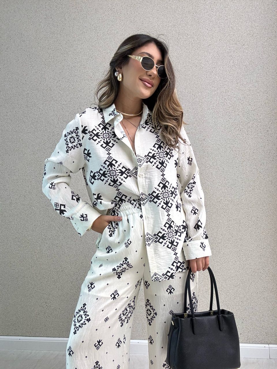 CONJUNTO VERA ESTAMPADO MARFIM