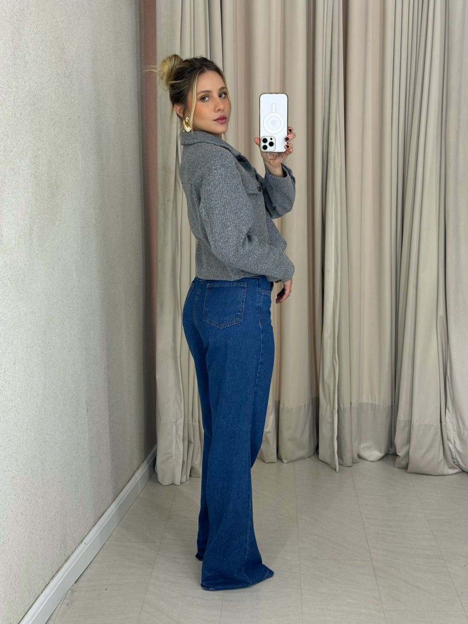 JAQUETA LAVINIA BOTÕES CINZA
