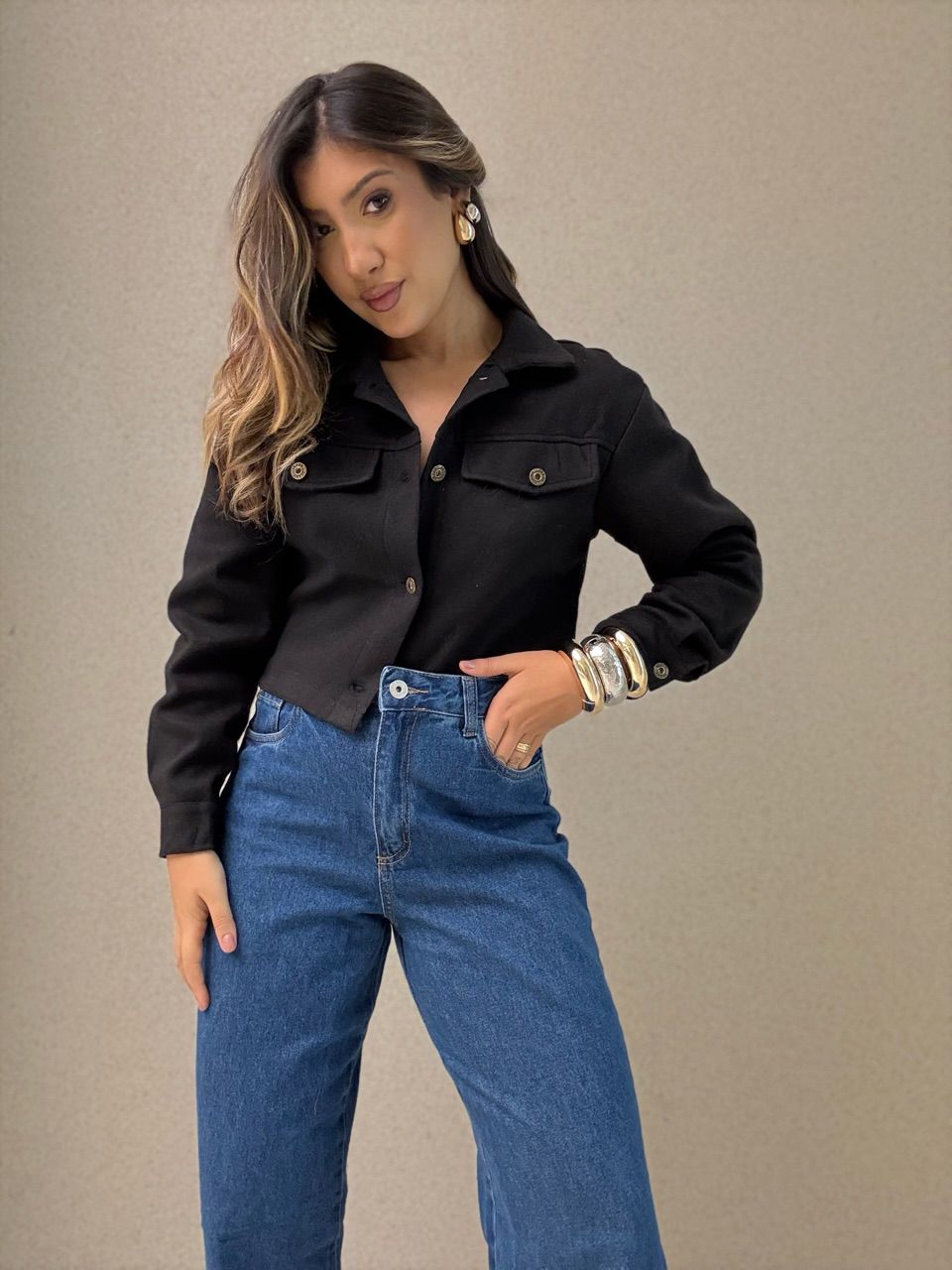 JAQUETA LAVINIA BOTÕES PRETO