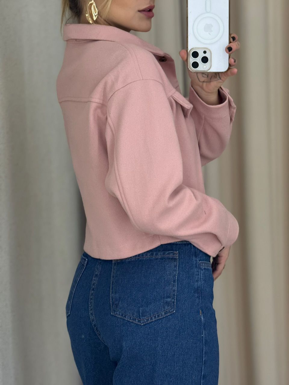 JAQUETA LAVINIA BOTÕES ROSA