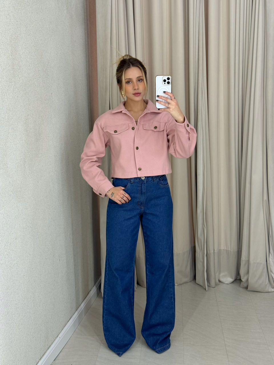 JAQUETA LAVINIA BOTÕES ROSA