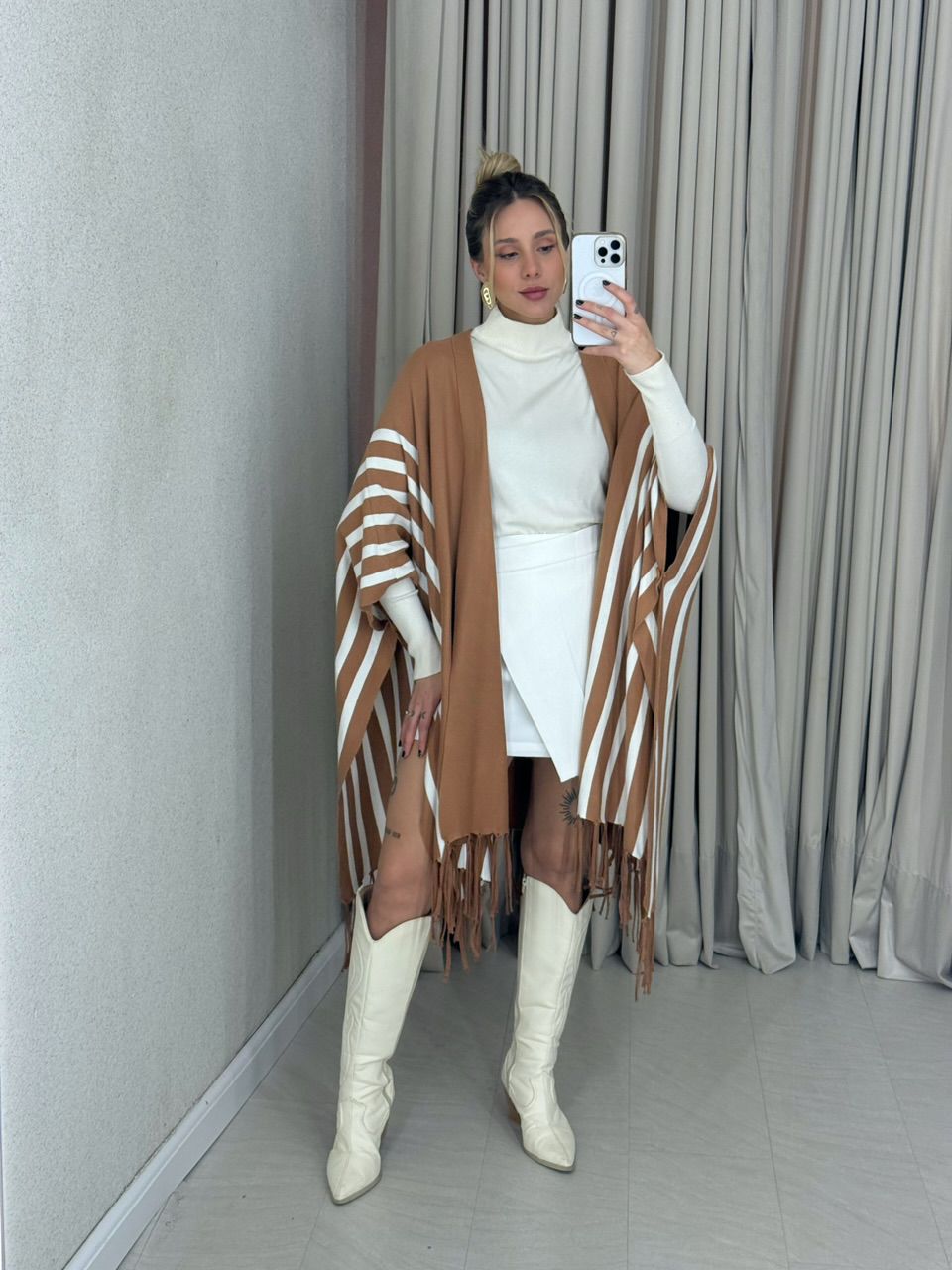 KIMONO ESTER LISTRADO NUDE