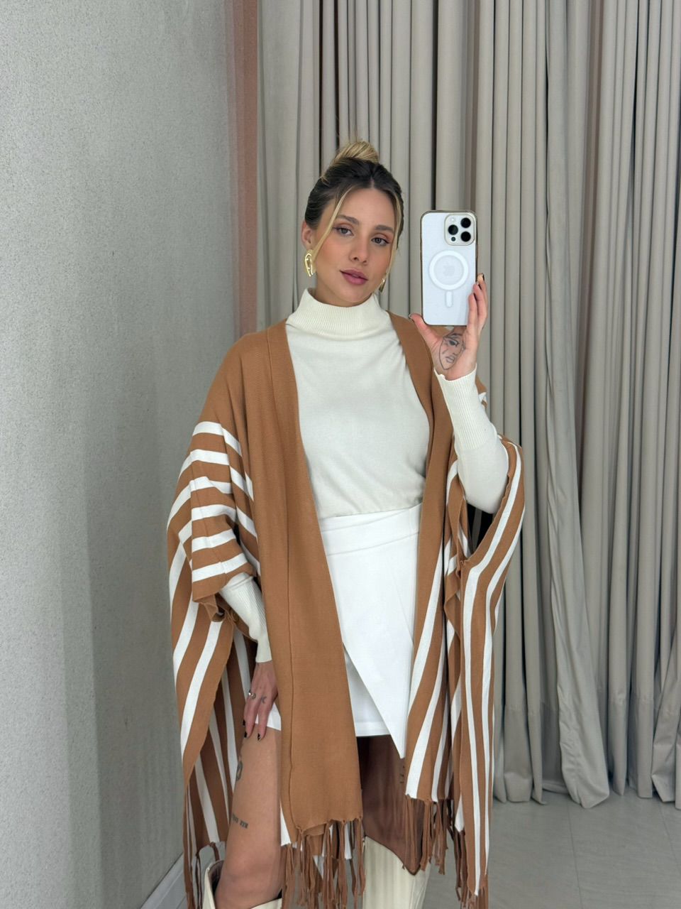 KIMONO ESTER LISTRADO NUDE