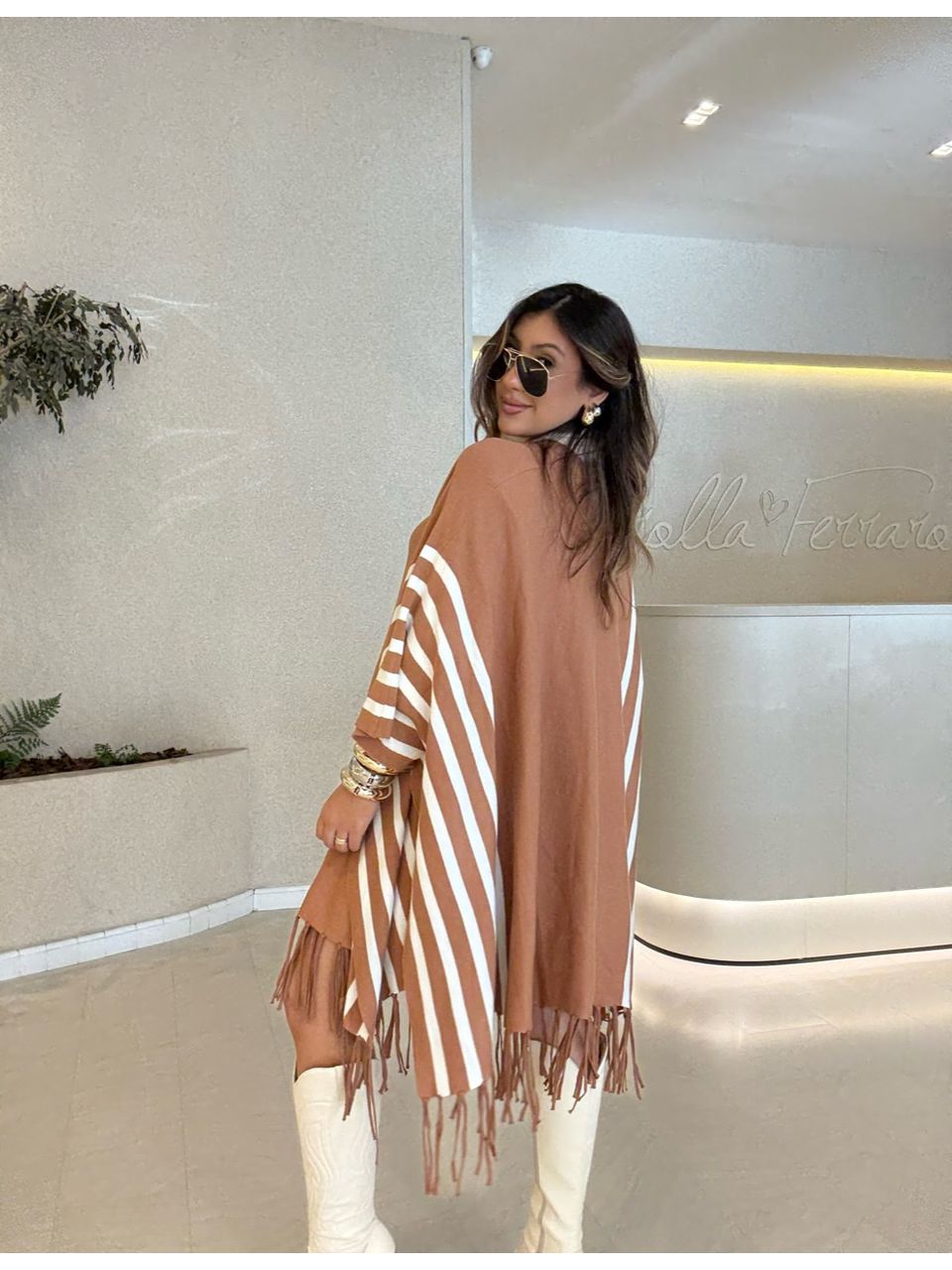 KIMONO ESTER LISTRADO NUDE