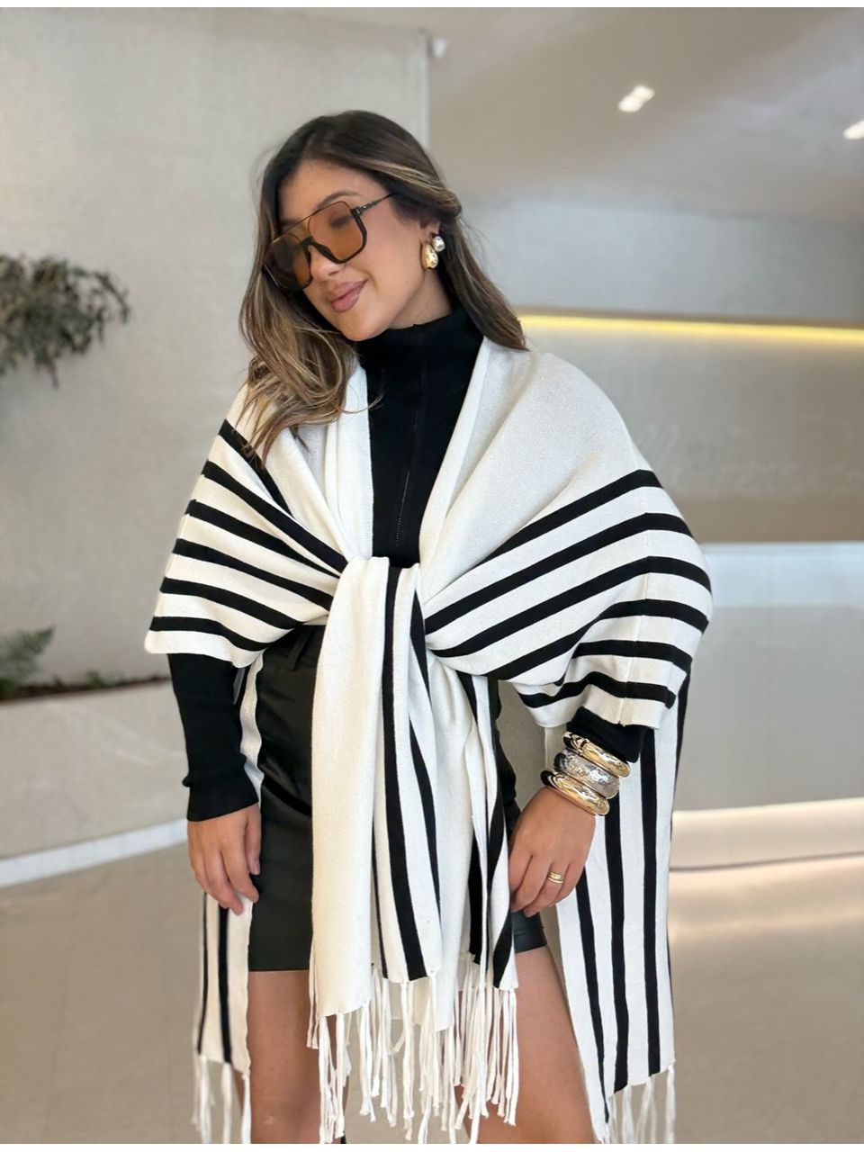 KIMONO ESTER LISTRADO OFF