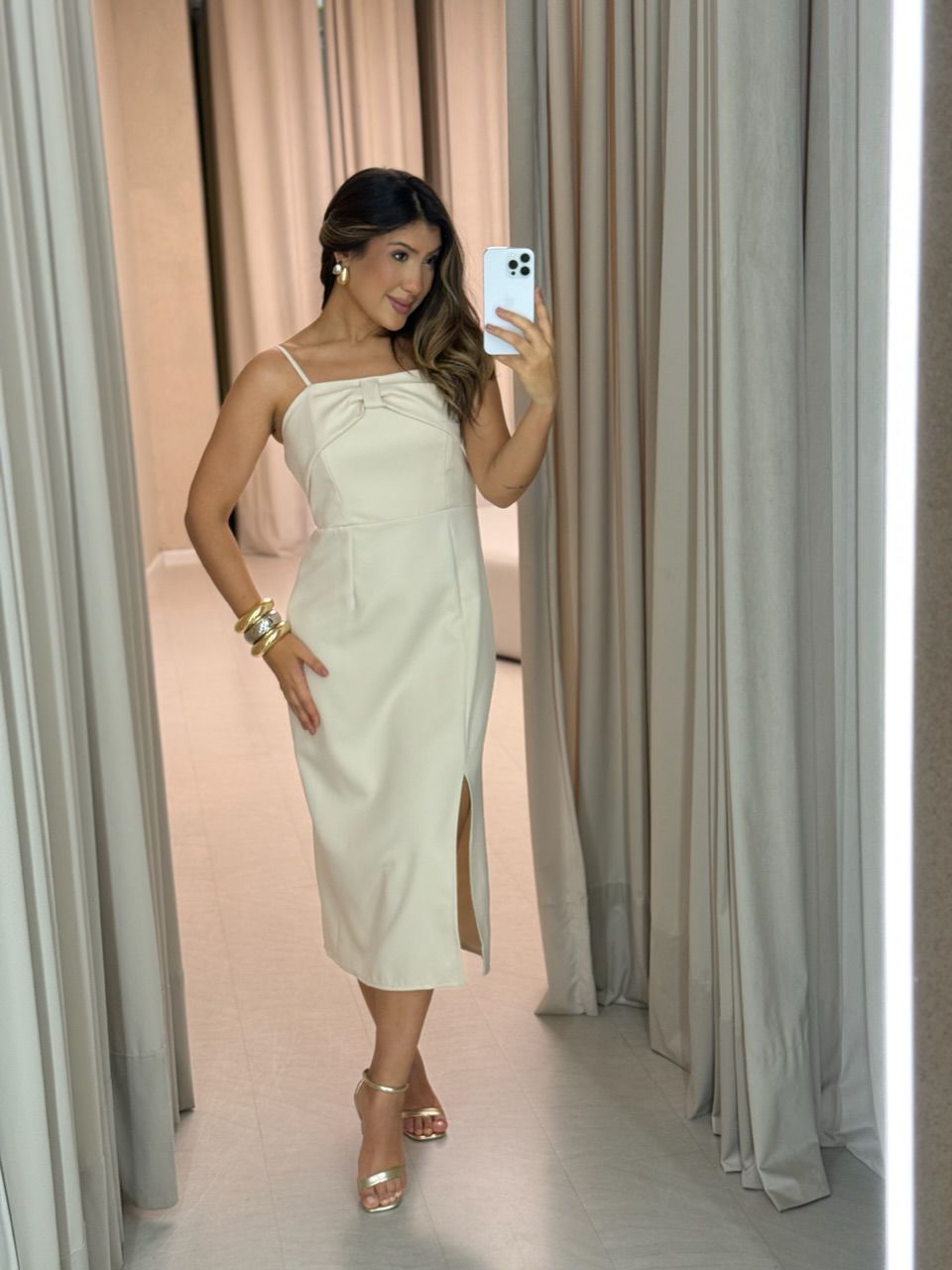 VESTIDO SORAIA ALÇA AREIA