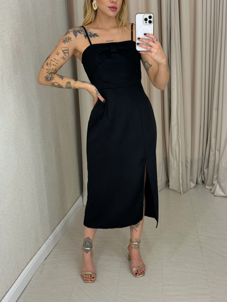 VESTIDO SORAIA ALÇA PRETO