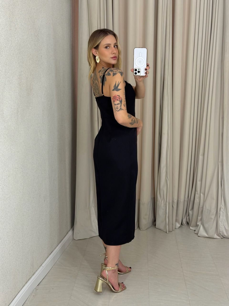 VESTIDO SORAIA ALÇA PRETO