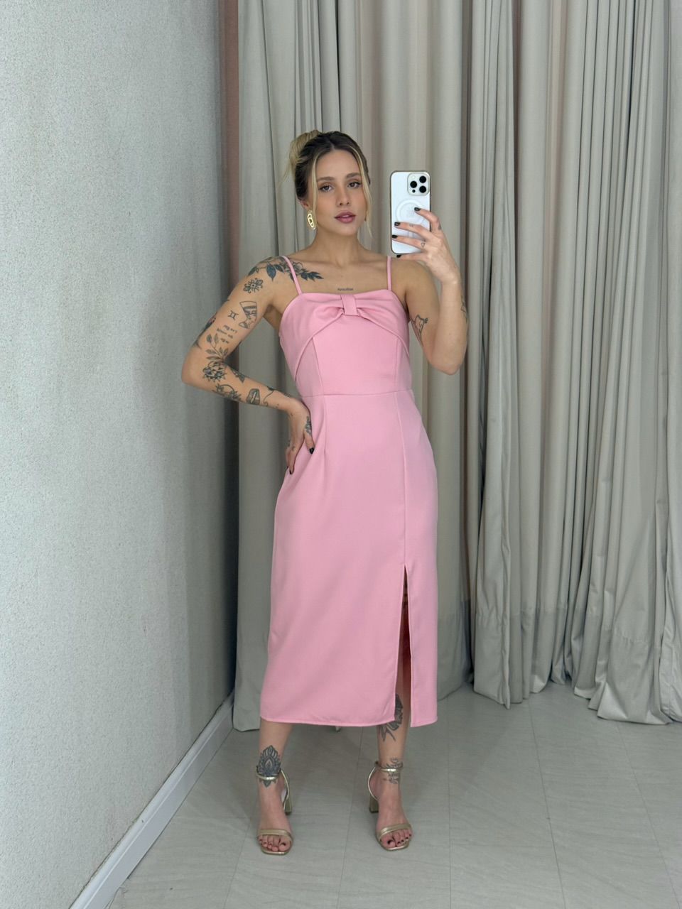 VESTIDO SORAIA ALÇA ROSA