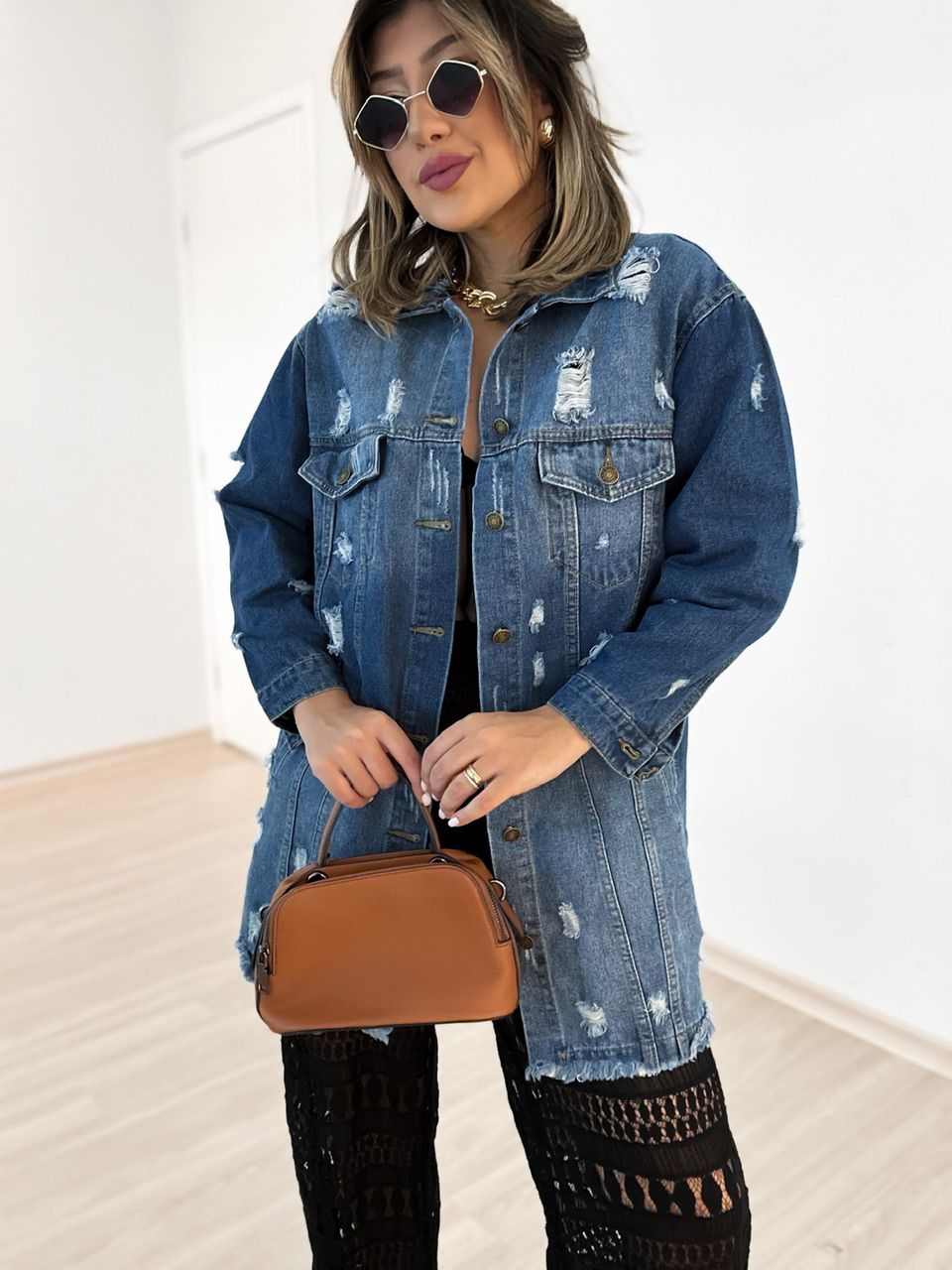 JAQUETA ETNICA JEANS AZUL