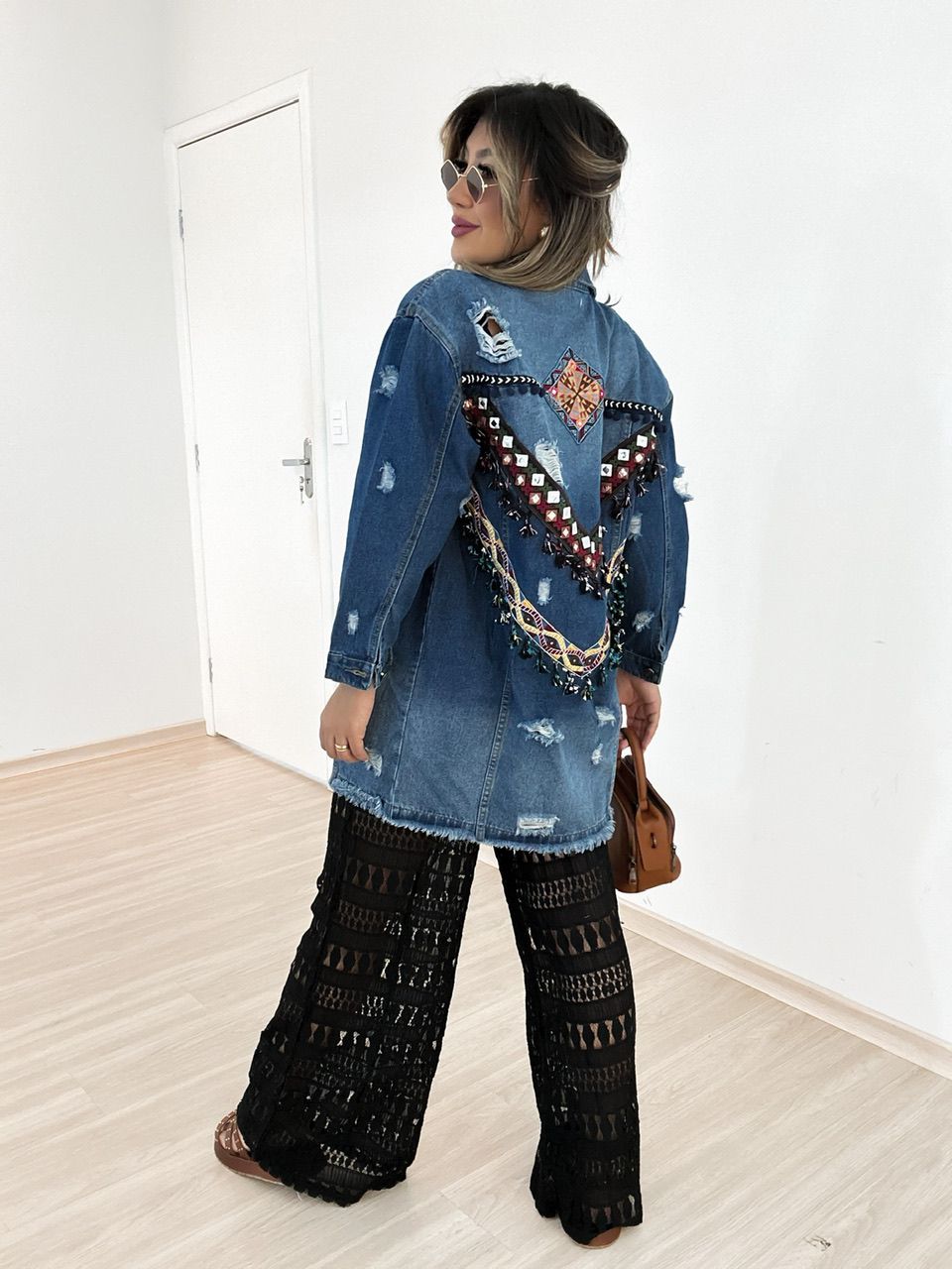 JAQUETA ETNICA JEANS AZUL
