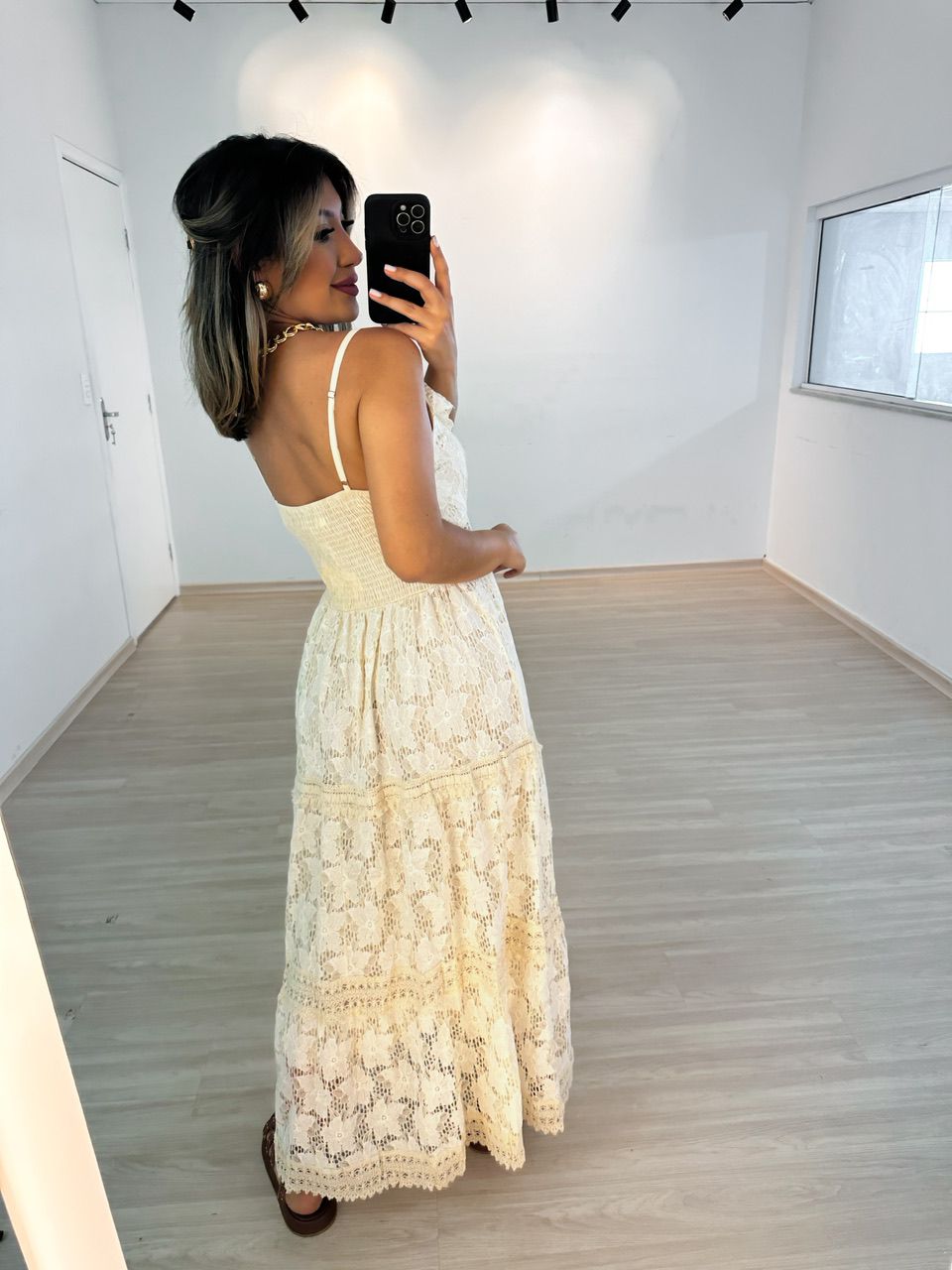 VESTIDO DIAMOND RENDA MARFIM