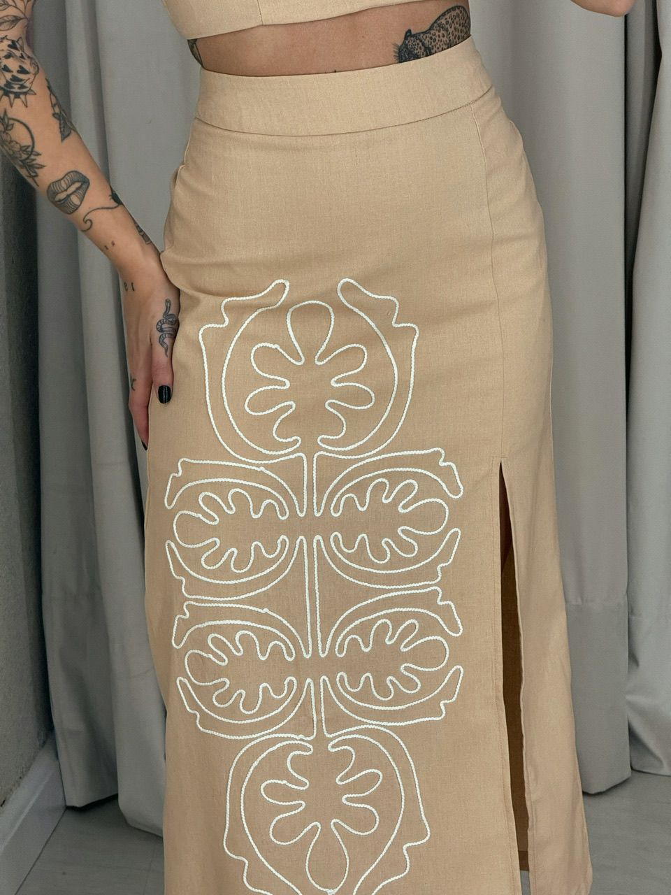 CONJUNTO HANNA TOP SAIA NUDE