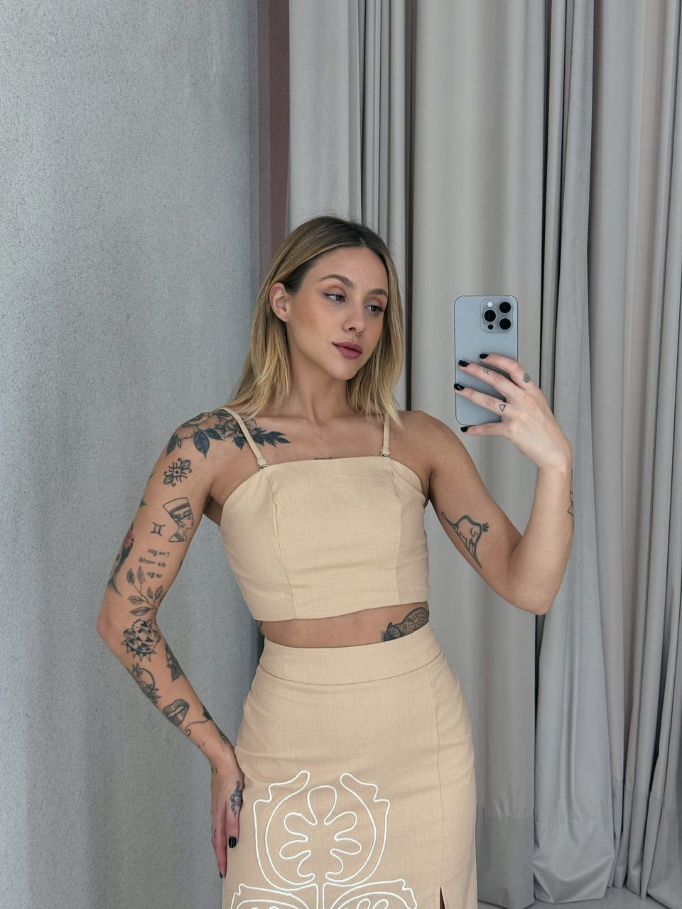 CONJUNTO HANNA TOP SAIA NUDE