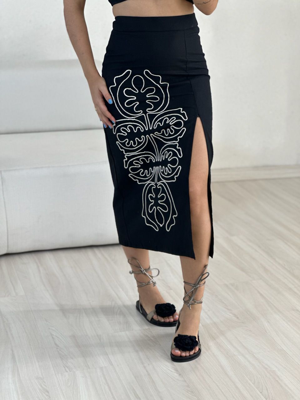 CONJUNTO HANNA TOP SAIA PRETO