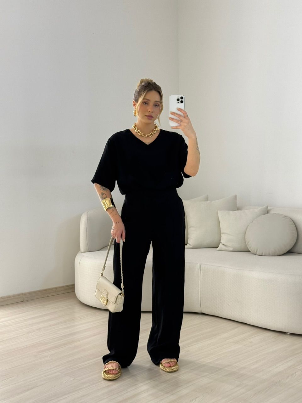 CONJUNTO ANA CLARA CALÇA PRETO - 0068030032 - CAROLLA FERRARO