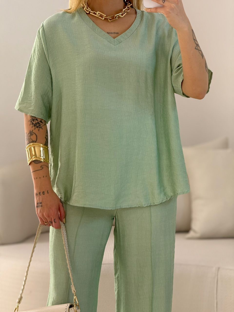 CONJUNTO ANA CLARA CALÇA BABY GREEN