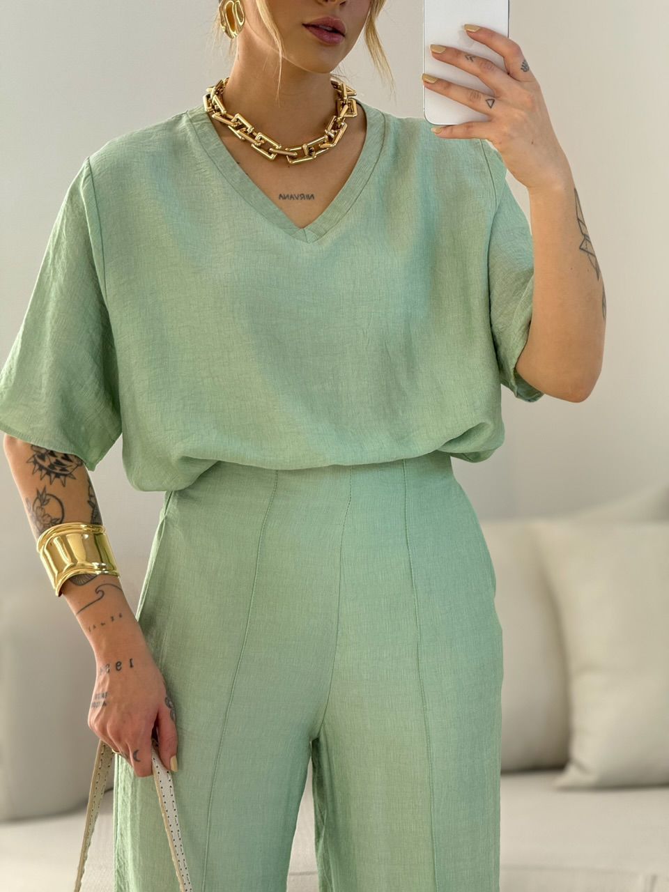 CONJUNTO ANA CLARA CALÇA BABY GREEN