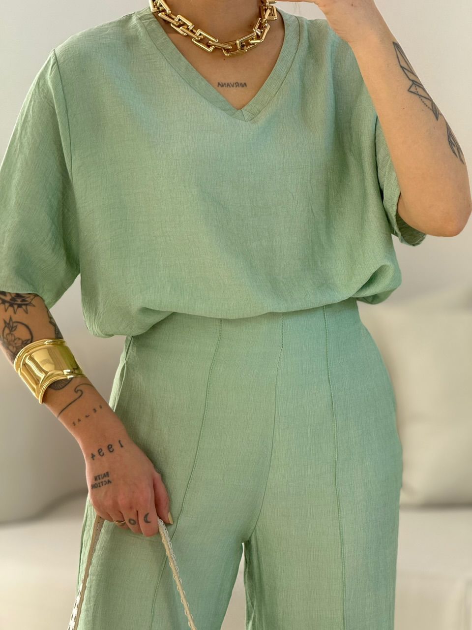 CONJUNTO ANA CLARA CALÇA BABY GREEN