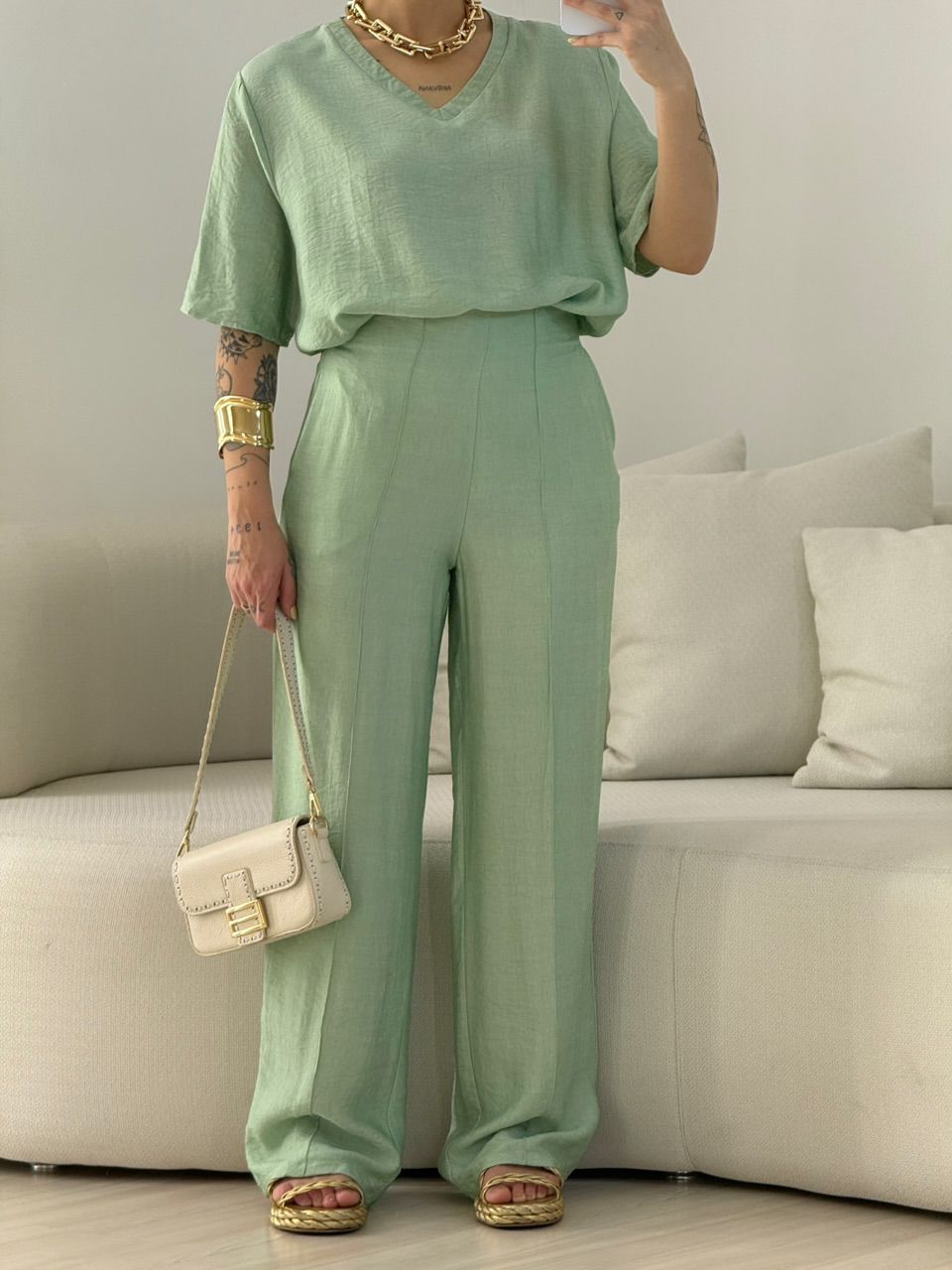 CONJUNTO ANA CLARA CALÇA BABY GREEN