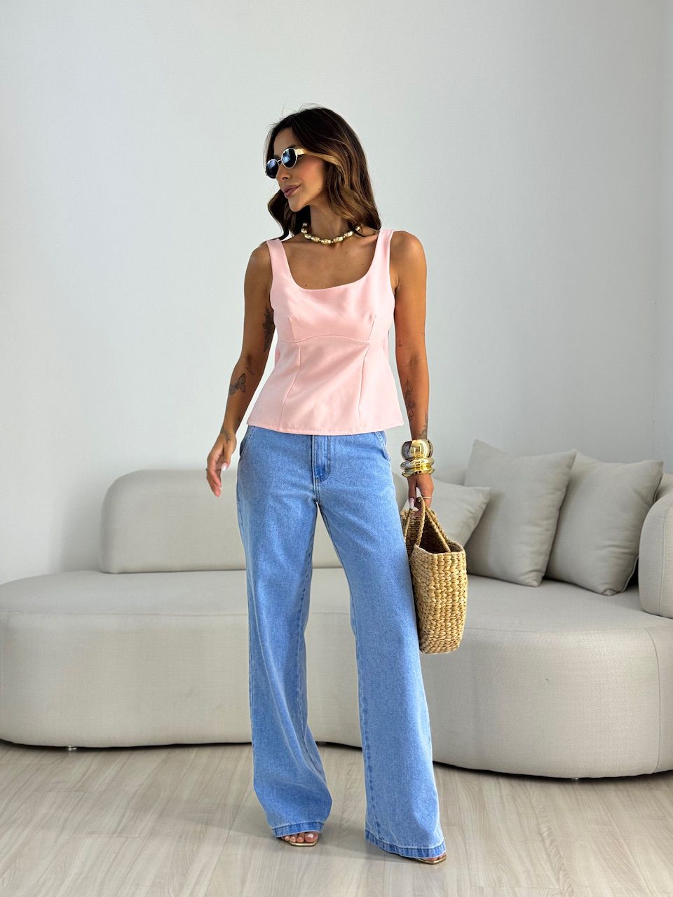 BLUSA DANDARA LAÇO ROSA