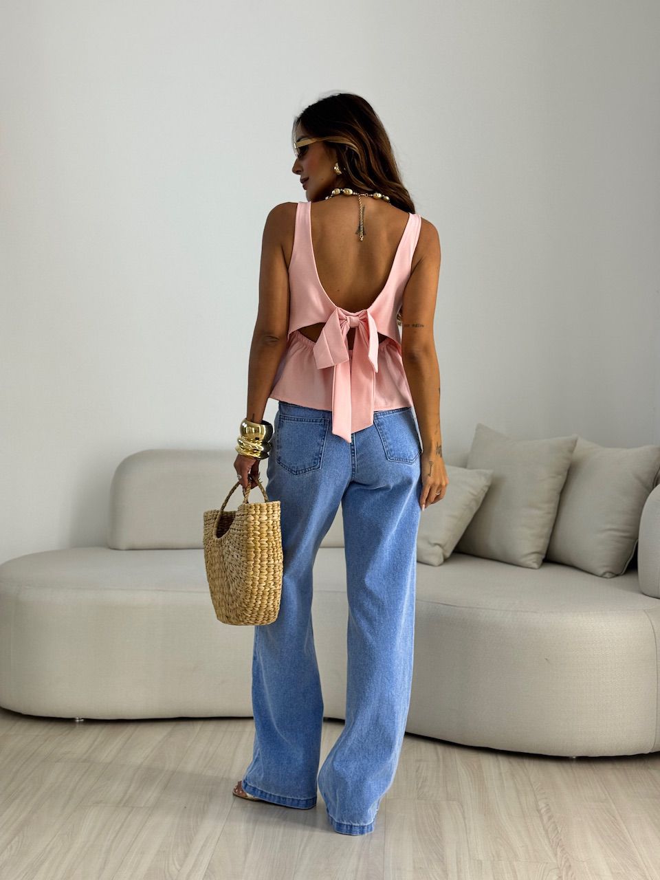 BLUSA DANDARA LAÇO ROSA