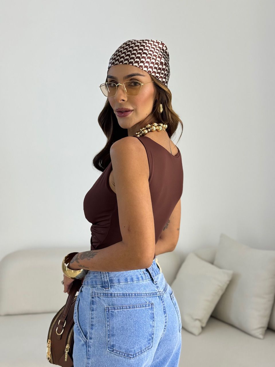 BODY RAFAELA CF TORCIDO MARROM