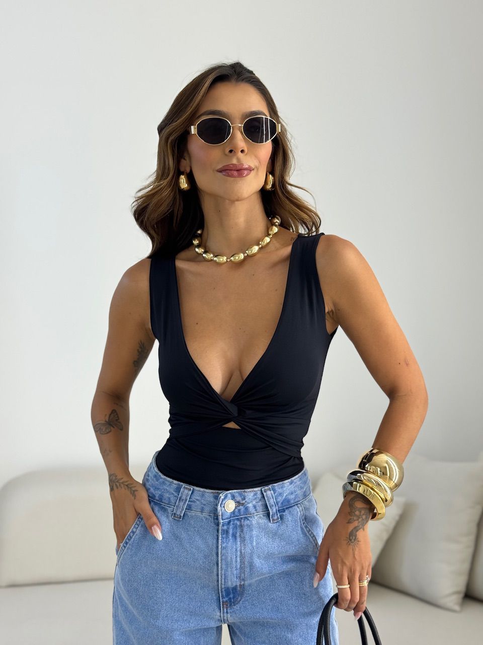 BODY RAFAELA CF TORCIDO PRETO
