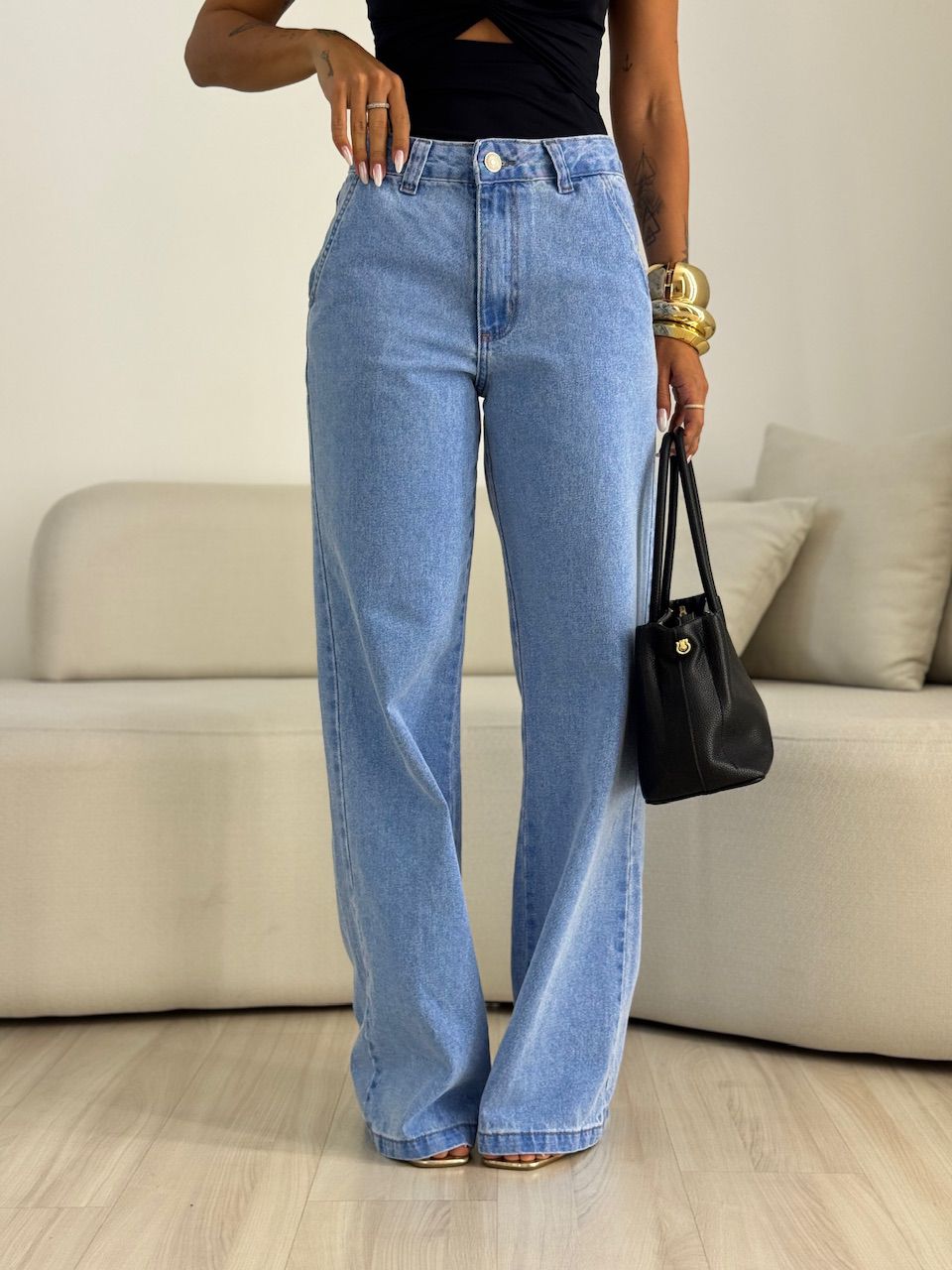 CALÇA AMÉLIA JEANS JEANS CLARO - 0069510071 - CAROLLA FERRARO