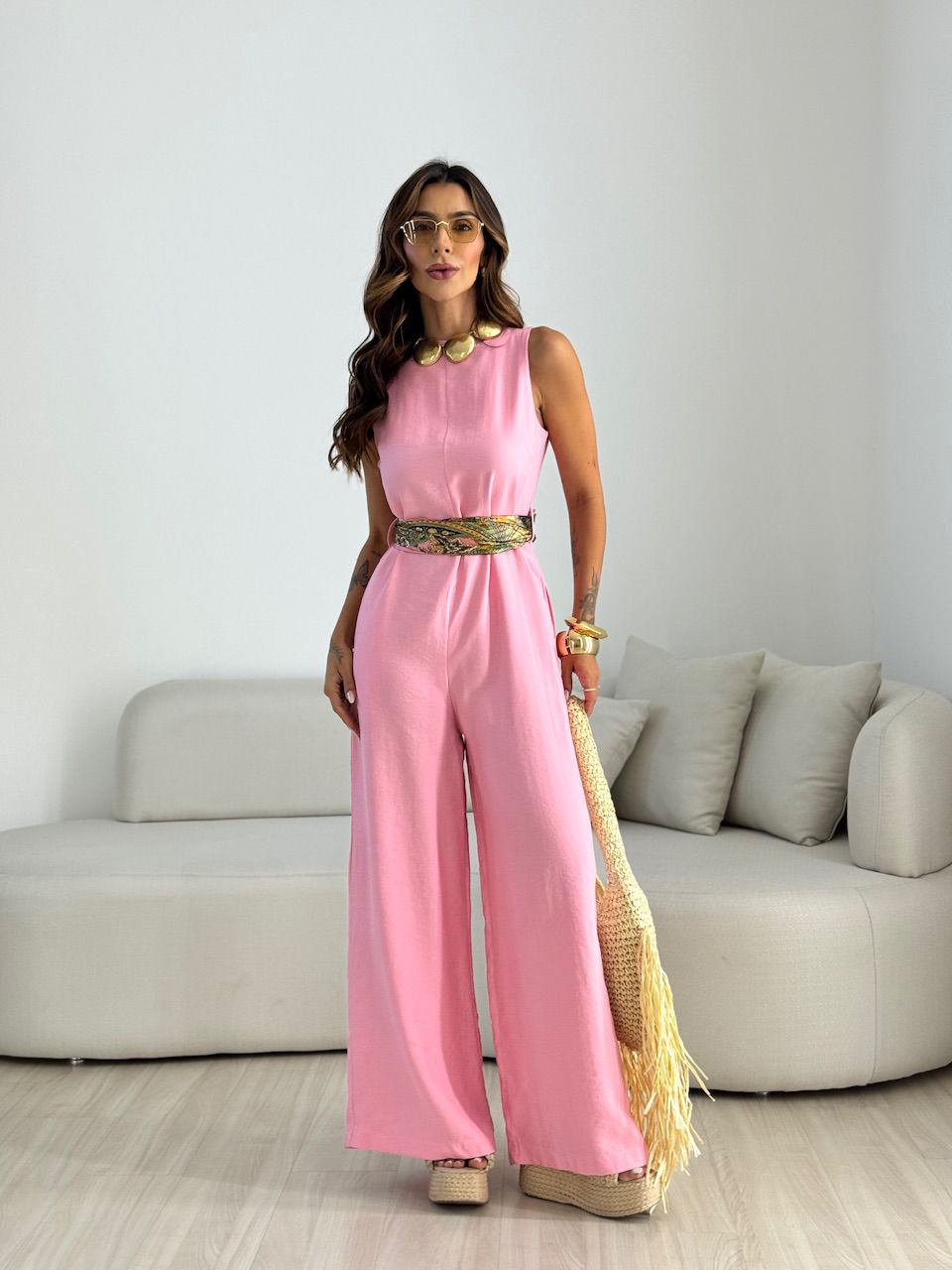 MACACÃO ALICIA FAIXA ROSA