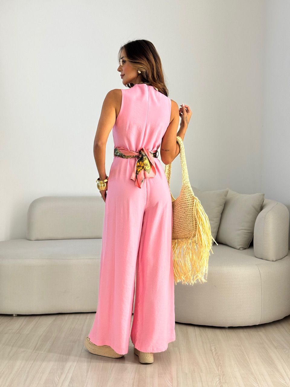 MACACÃO ALICIA FAIXA ROSA